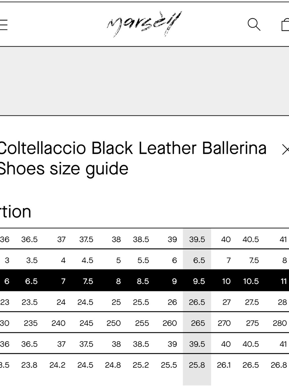 Marsèll Coltellaccio Black Leather Ballet Flats - Picture 10 of 10